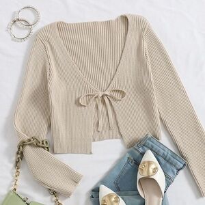 Ribbed Knit tie front cardigan